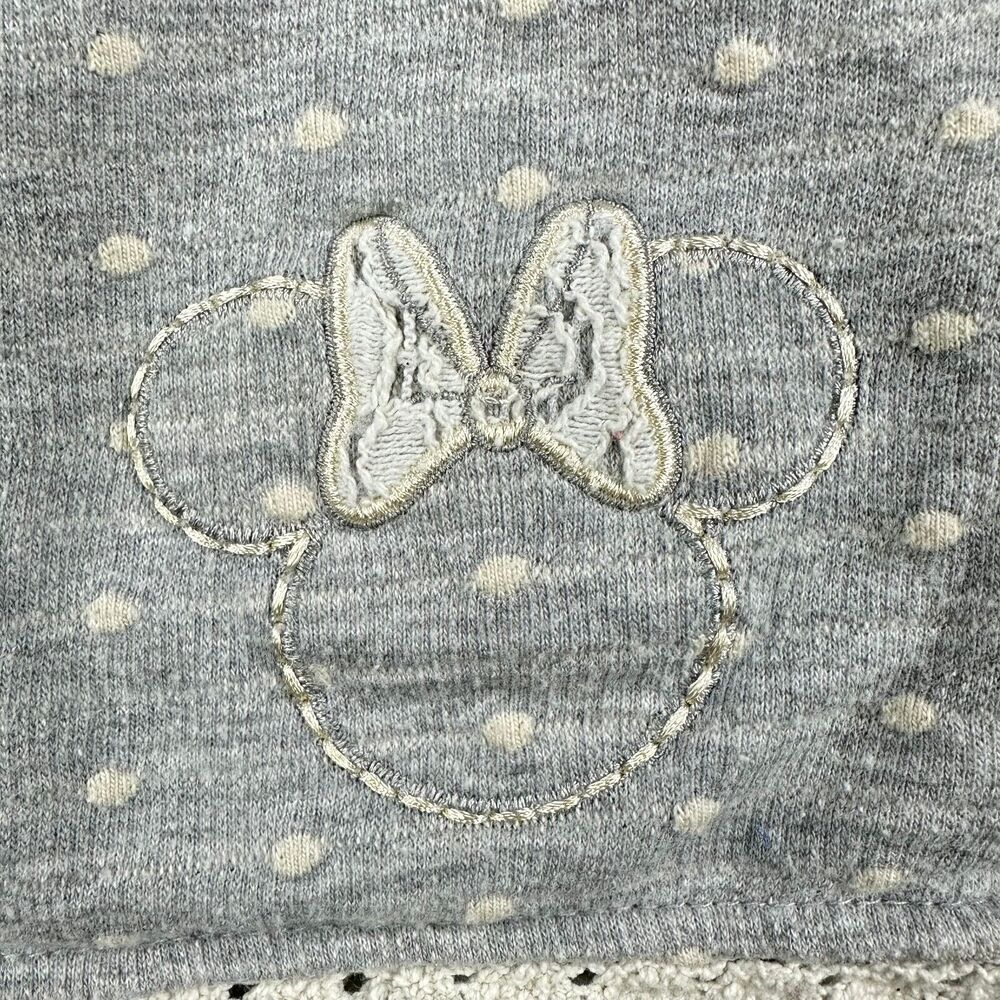 Disney Parks Lounge Shorts Women XS Gray Polka Dot Excellent Minnie Mouse Lace - Picture 7 of 8
